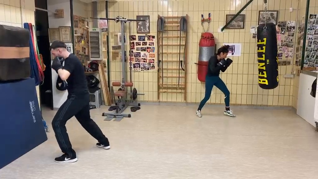 Boxtraining am Sandsack